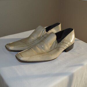 Gino Cherruti Custom Made Men's Cream Leather Dress Shoes